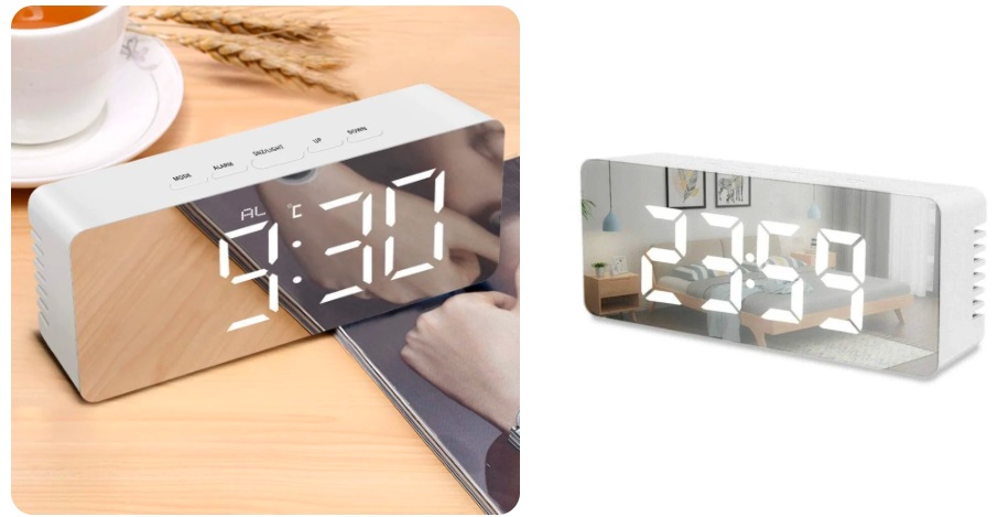 Digital Mirror Clock LED Display Alarm Clock - Image 2