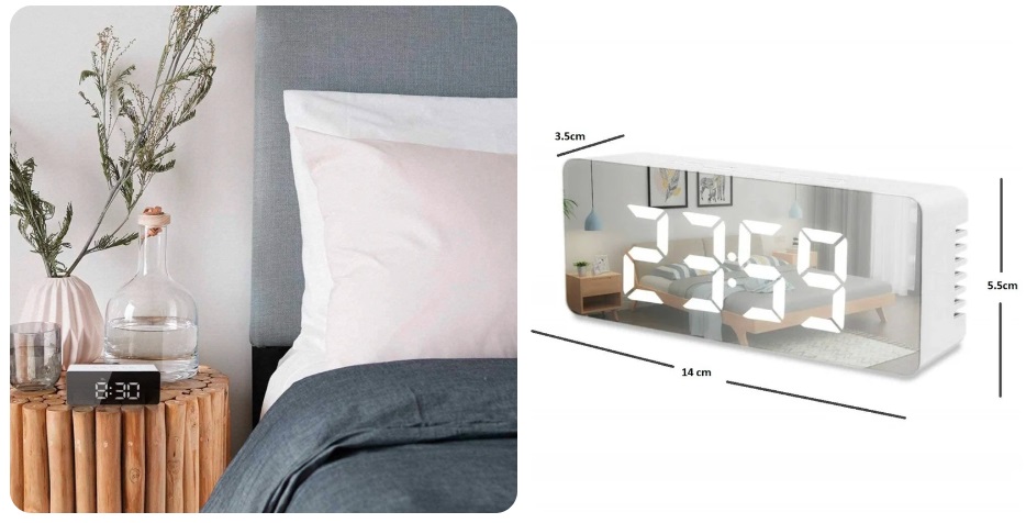 Digital Mirror Clock LED Display Alarm Clock - Image 5