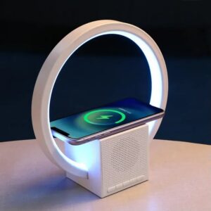 Aura BT-258 Multifunction LED Desk Lamp Fast Charger Lamp Stand Atmosphere Light Wireless Charger Bluetooth Speaker