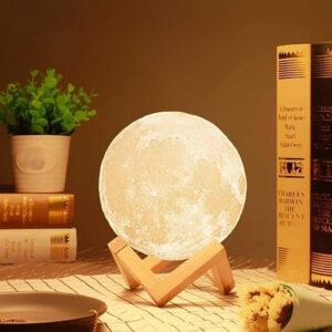 Rechargable 3D Moon Night Lamp – Rechargeable with 7 Color Changing Features