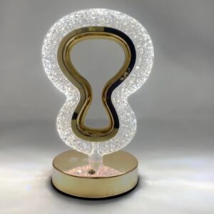 Guitar Shape, Crystal Table Lamp Cordless Luxury LampUSB Rechargeable